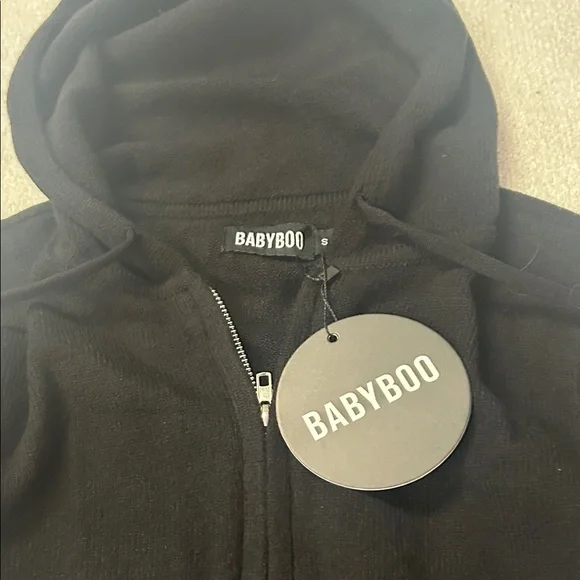 Babyboo Black Hooded Sweater for Women - Picture 4 of 8